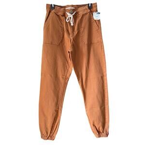NWT Boutique Wish List Rust Brown Twill Joggers Women’s Medium